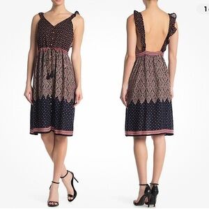 RAGA Into The Horizon Womens Ruffled Backless Dress